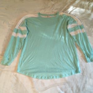 Pink Victoria’s Secret blue and white long sleeve
